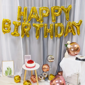 Happy Birthday Banner Gold - Image 1