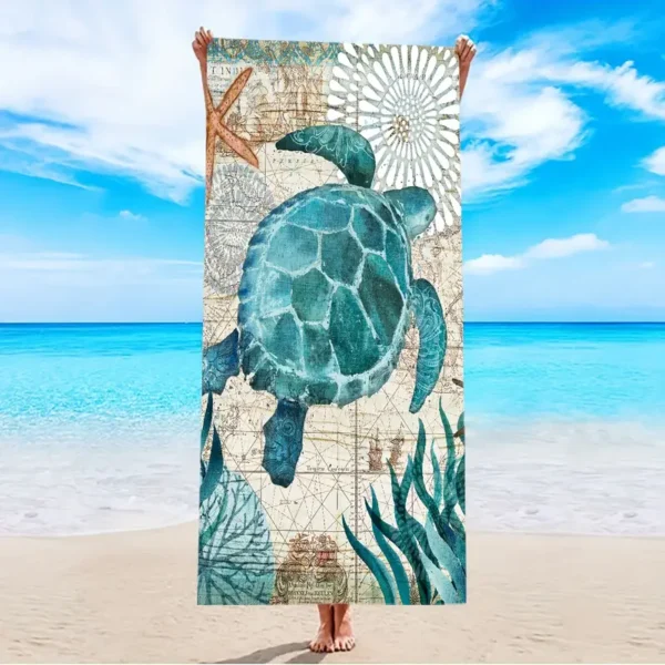 Blue Sea Turtle Beach Towel