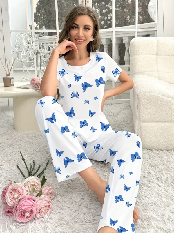Butterfly Print Pajama Set