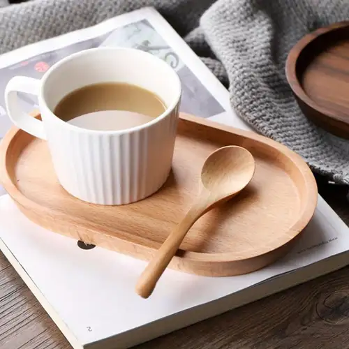 Coffee & Milk Wooden Tray