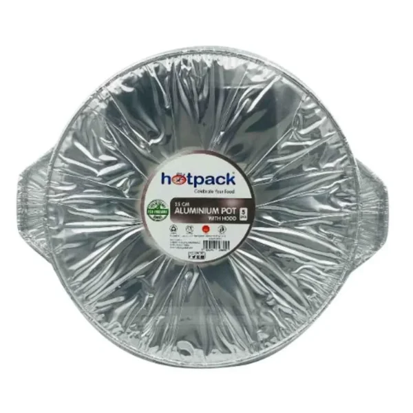 HOTPACK 25CM ALUMINIUM POT WITH HOOD 5PCS PKT