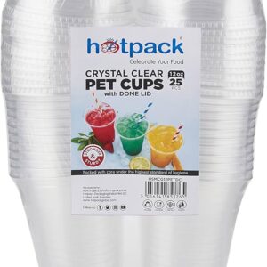 HOTPACK PET CUPS WITH DOME LID 12oz 25PCS - Image 1