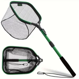 LEOFISHING Mini Folding Fishing Landing Net, Collapsible Aluminum Alloy Dip Net for Kayak - Image 1