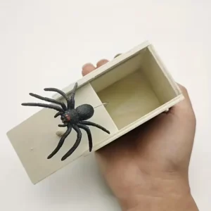 Handcrafted Wooden Spider Prank Box