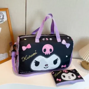 SANRIO SPACIOUS TOTE BAG WITH ZIPPED COVER-KUROMI