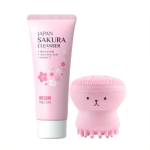 LAIKOU JAPAN SAKURA CLEANSER 100GM WITH FACIAL BRUSH