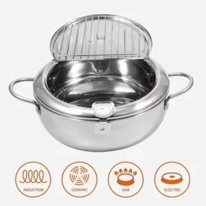 SS FRYING PAN WITH THERMOMETER 20CM